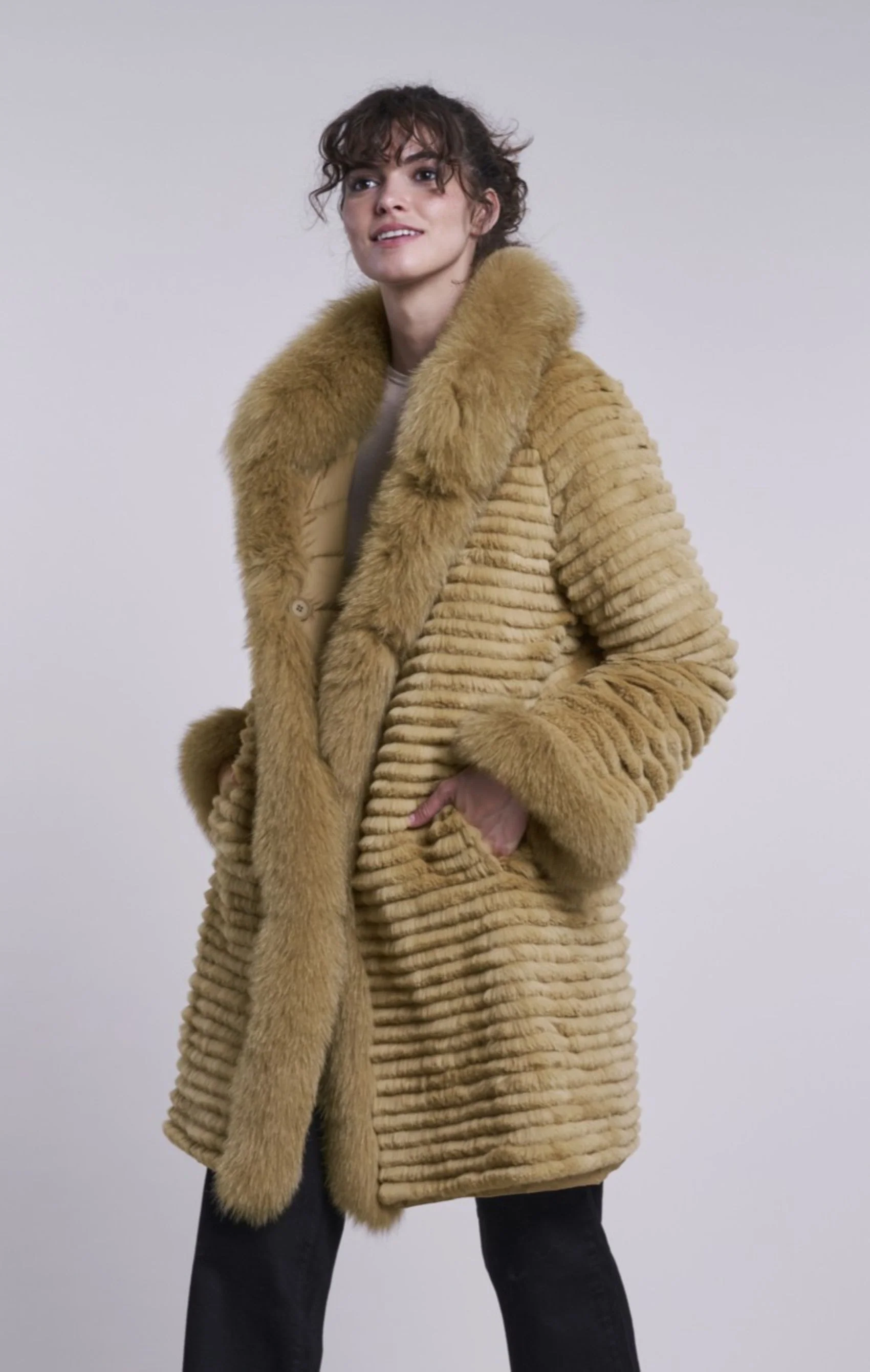 #1142C   Camel Down and Fox Reversible   $290  Limited sizes - Image 4