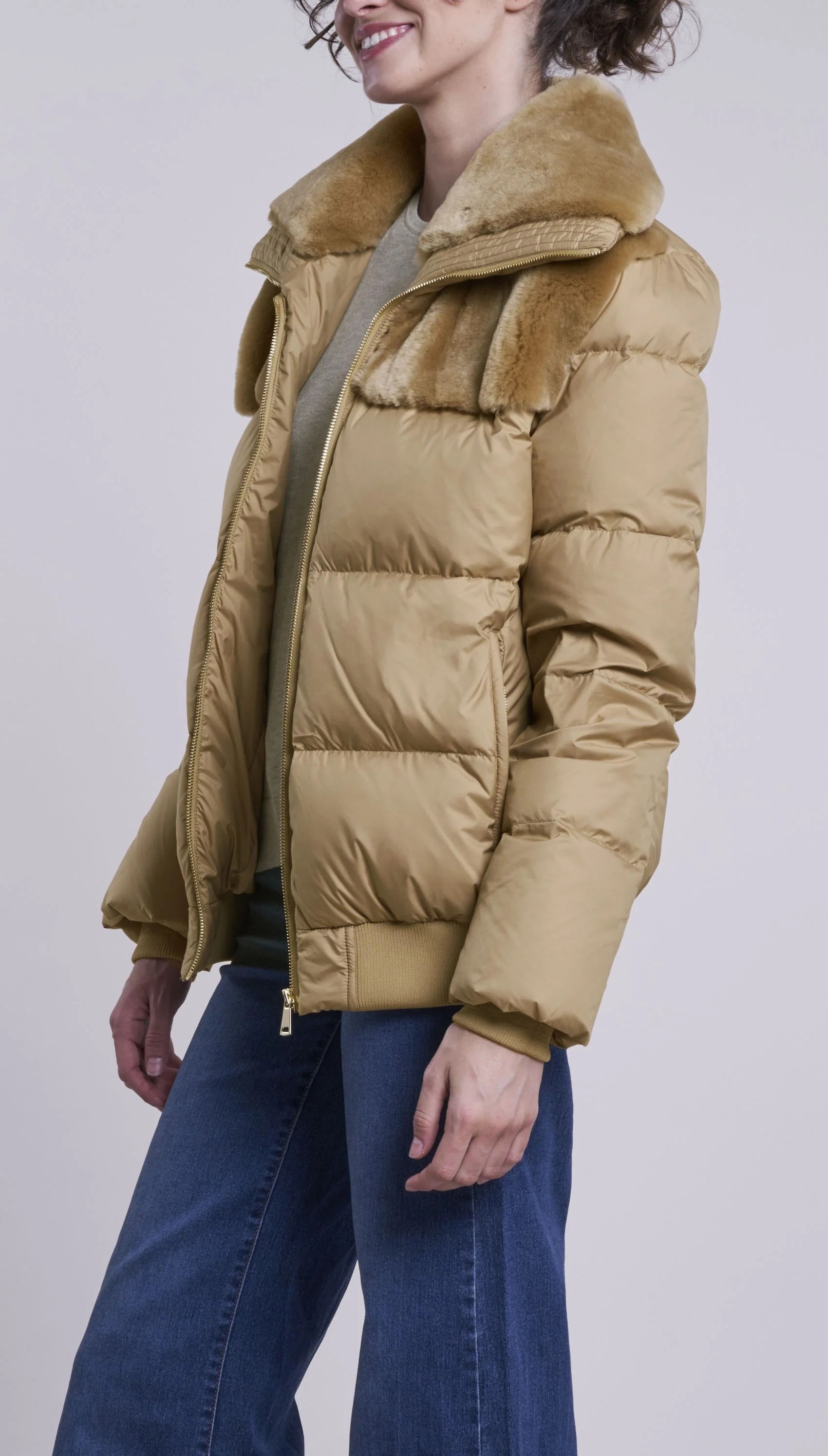 214C Down jacket with shearling collar and yoke  Final Sale  $399  75% off $90 - Image 6