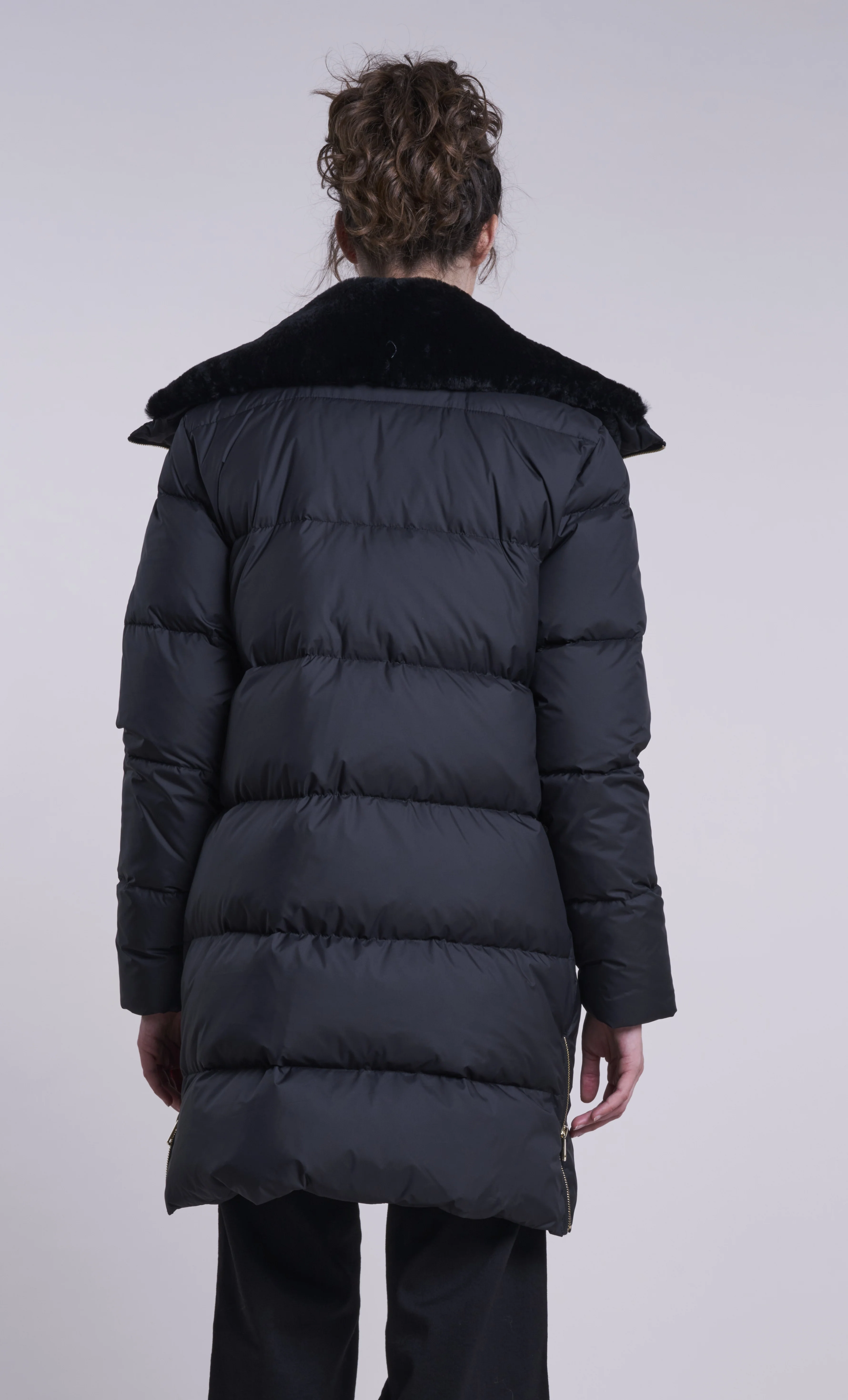 2502 Down coat shearling collar and yoke Final Clearance $150 limited quantity - Image 3