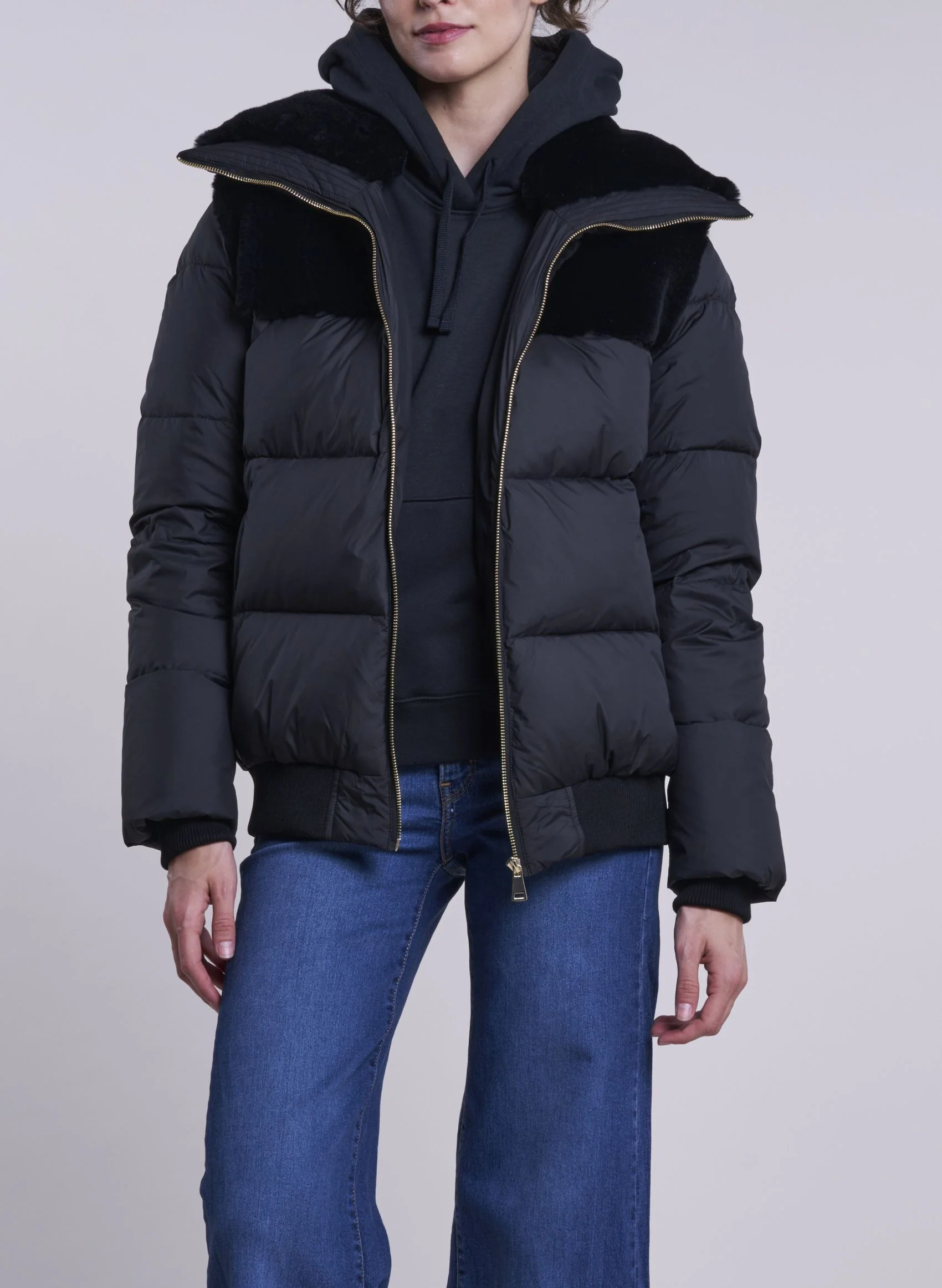 214 Down jacket with shearling collar and yoke $599  final sale  $125 - Image 3