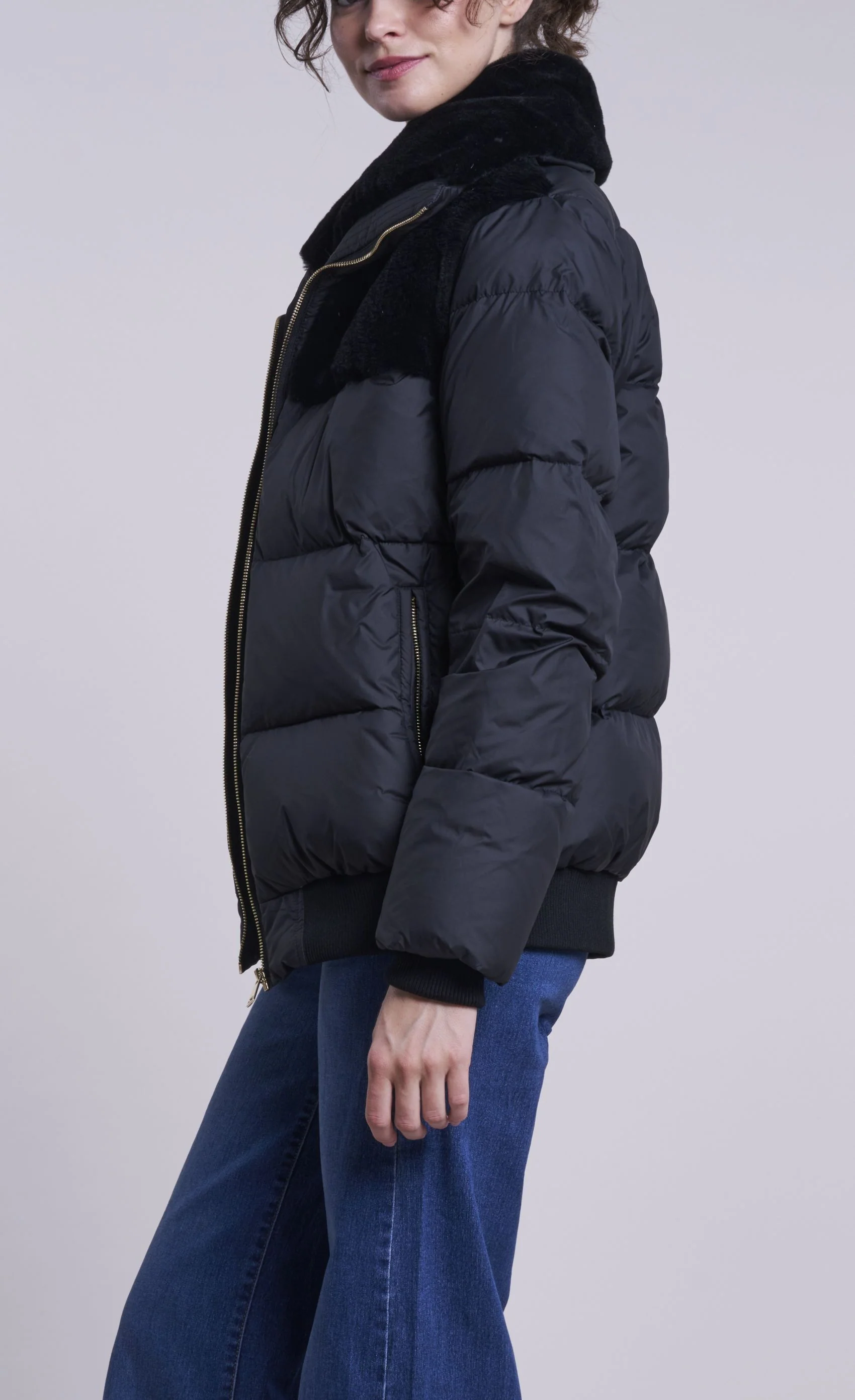 214 Down jacket with shearling collar and yoke $599  final sale  $125 - Image 4