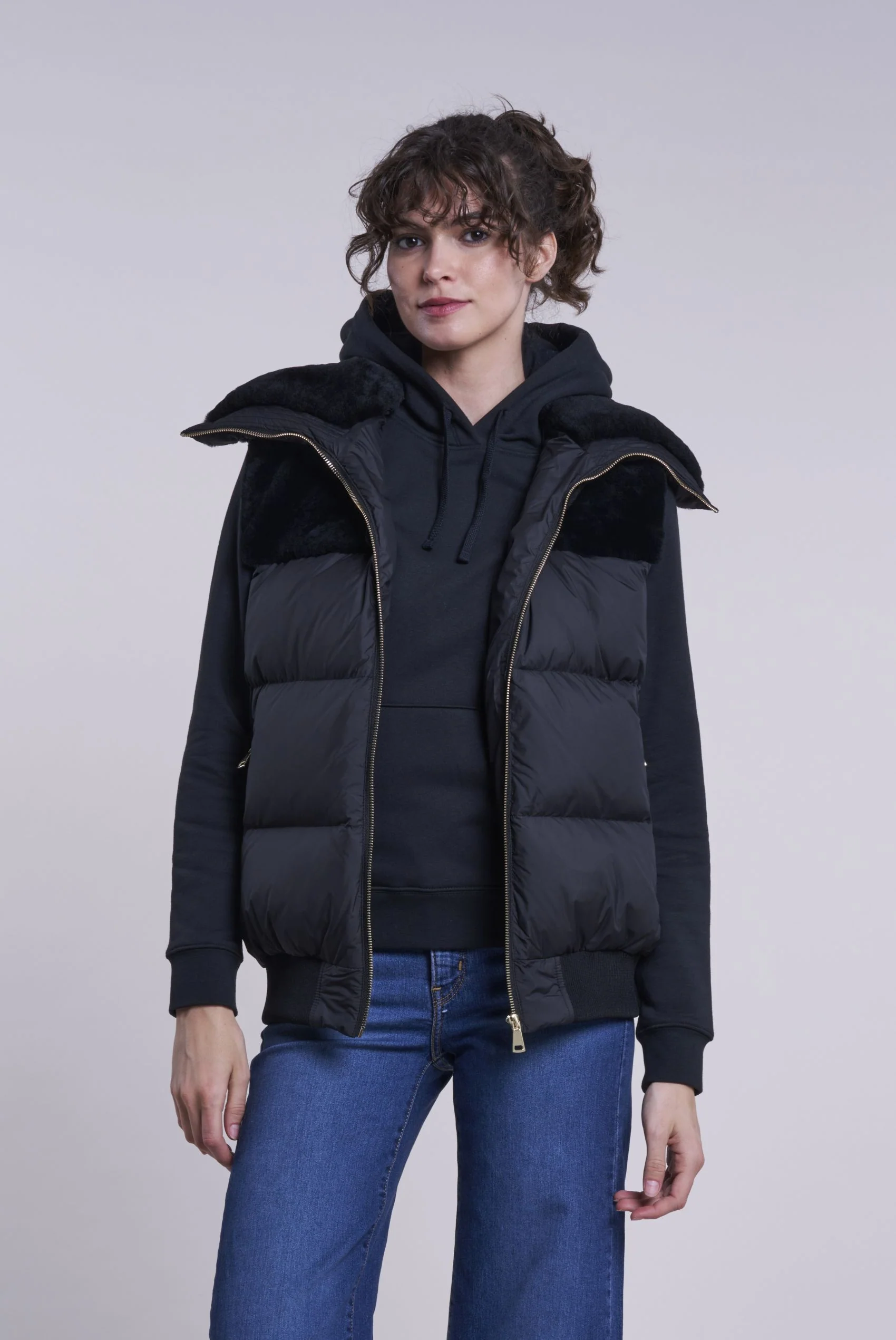 204 Down vest with shearling yoke and collar   Final Sale  $95 - Image 5