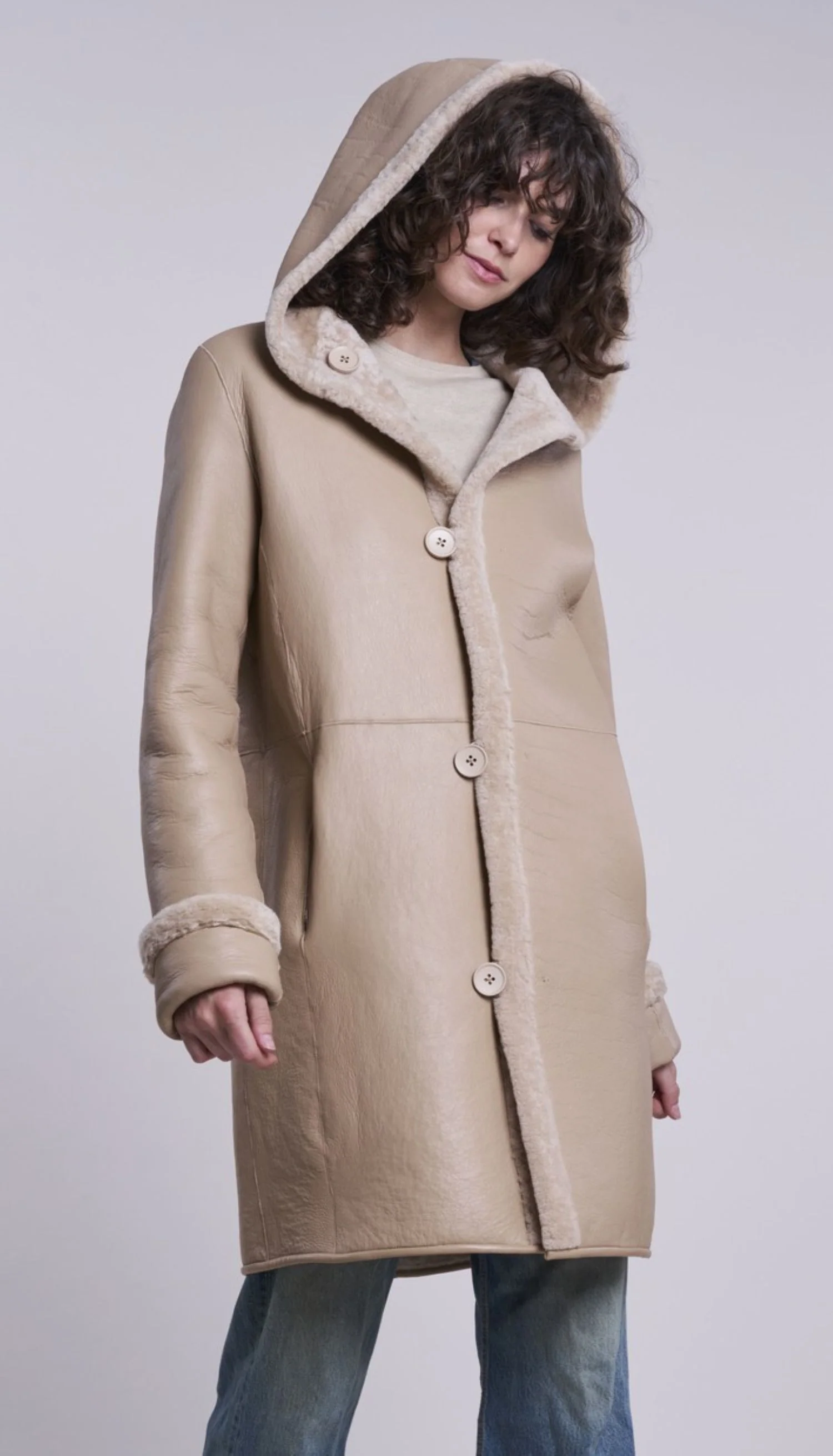 7511hd Genuine shearling reversible coat - Image 4