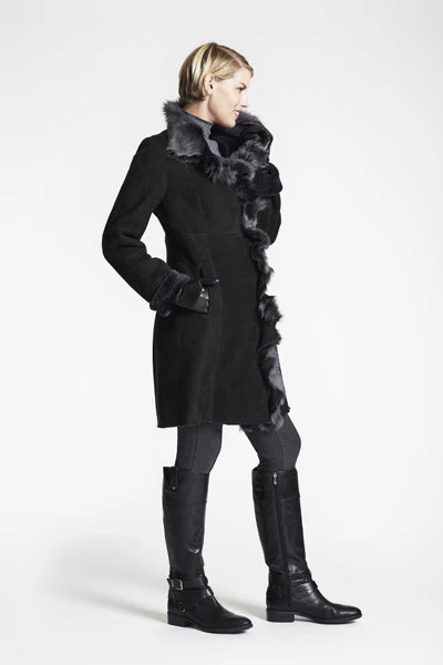 #1296 Toscana Ruffle Tuxedo Walking Coat - Image 4