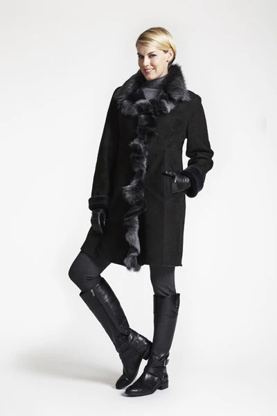 #1296 Toscana Ruffle Tuxedo Walking Coat - Image 5