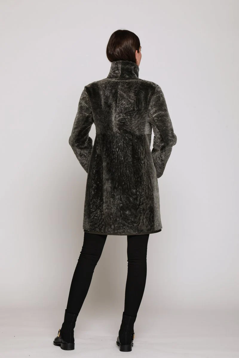 #1205 Fitted Reversible Coat with Stand Collar and Tailored front   $900 - Image 4