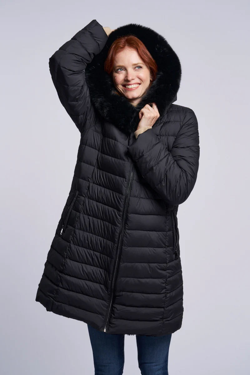 #2281HD Horizontal Down  coat Reverses to Sheared Layered Rabbit Clearance  $290 - Image 3