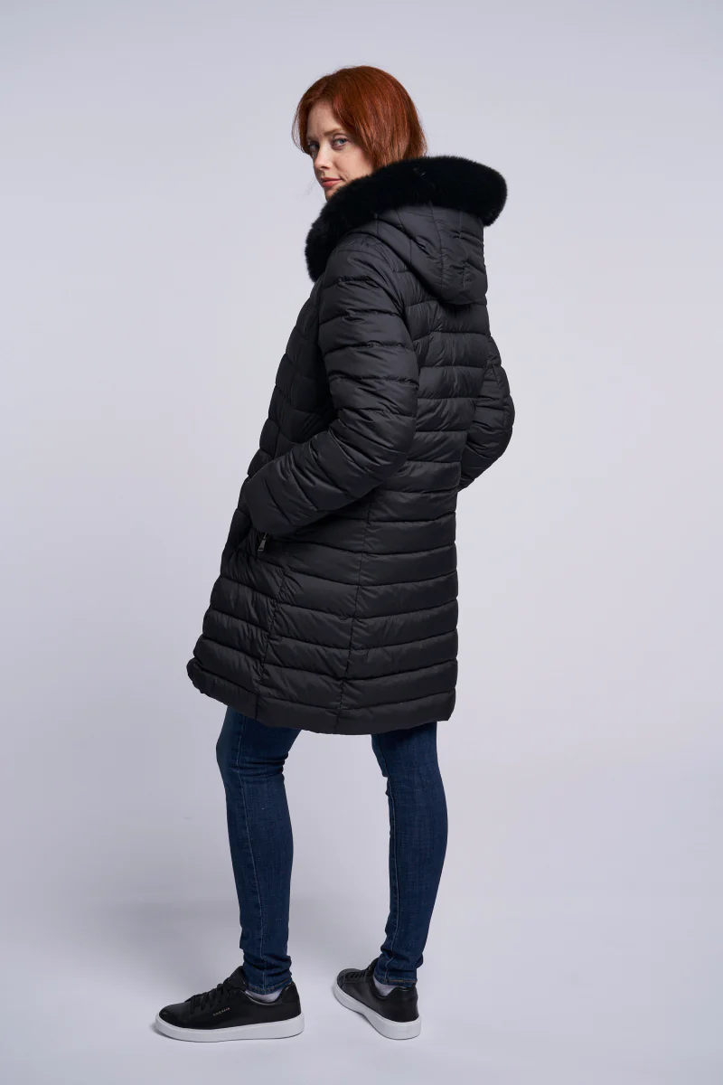 #2281HD Horizontal Down  coat Reverses to Sheared Layered Rabbit Clearance  $290 - Image 4