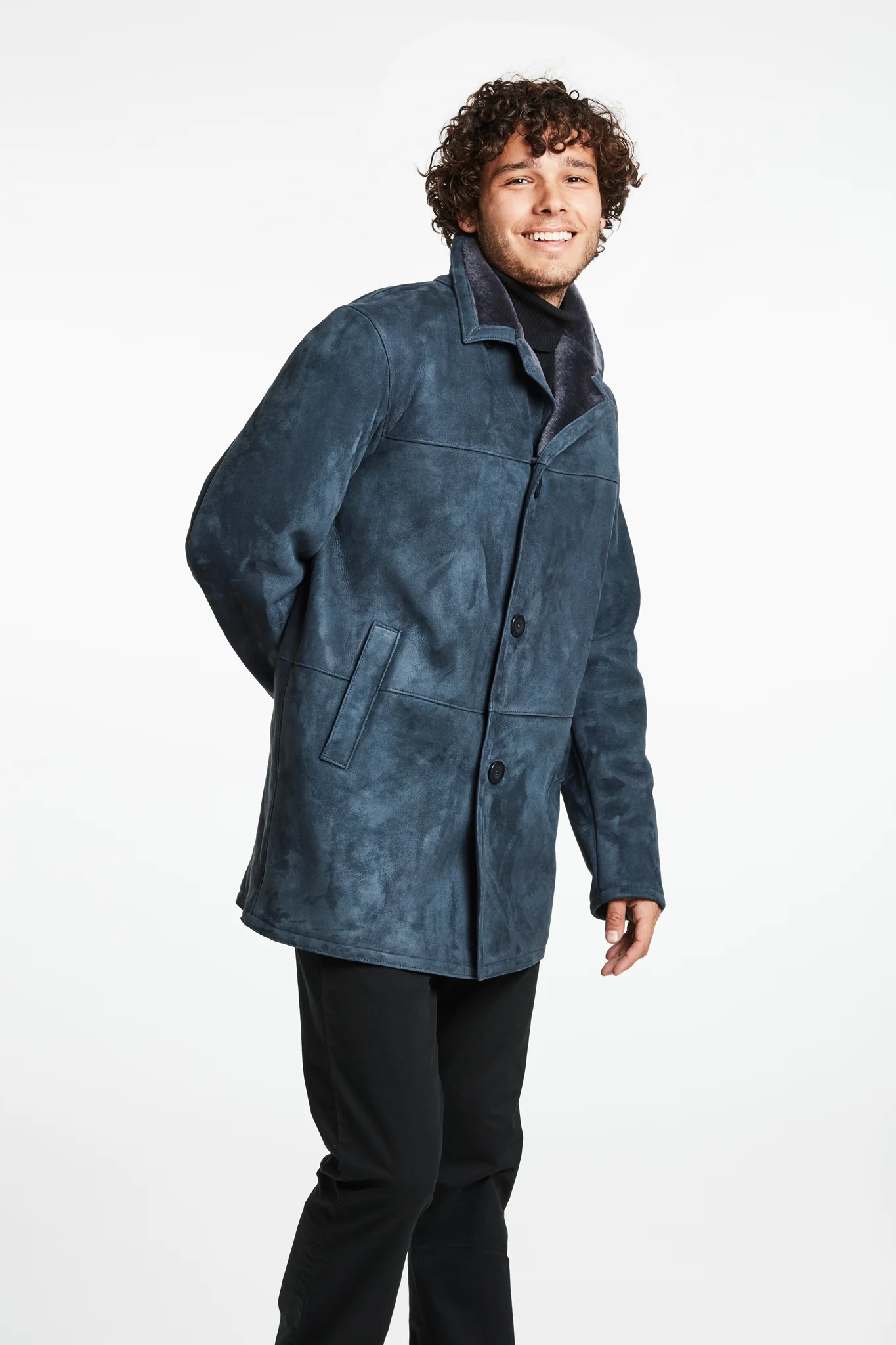 #501 Most Poular Man's Shearling Coat - Image 3